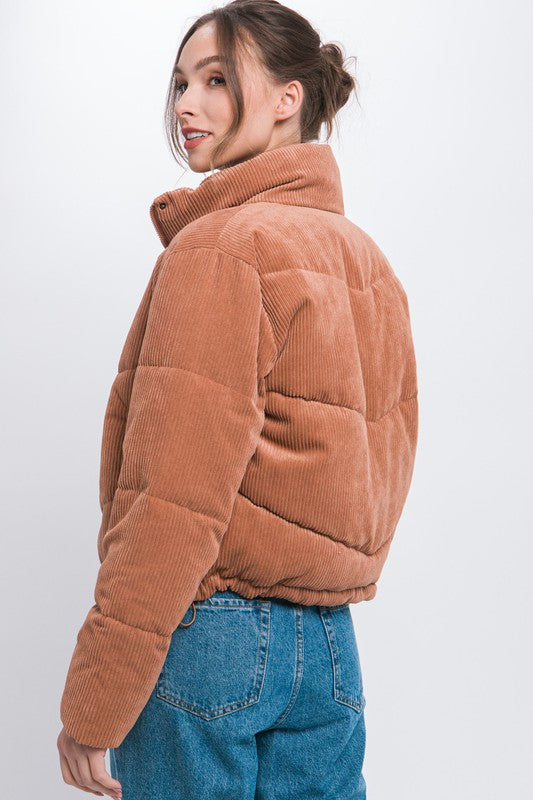 Keep Me Warm - Corduroy Puffer Jacket