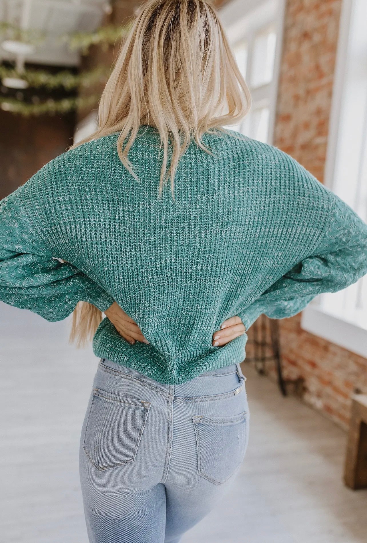 Sea green knit sweater