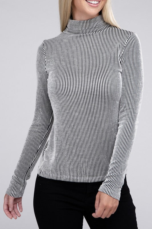 Oh So Soft - Ribbed Turtle Neck Long Sleeve Top