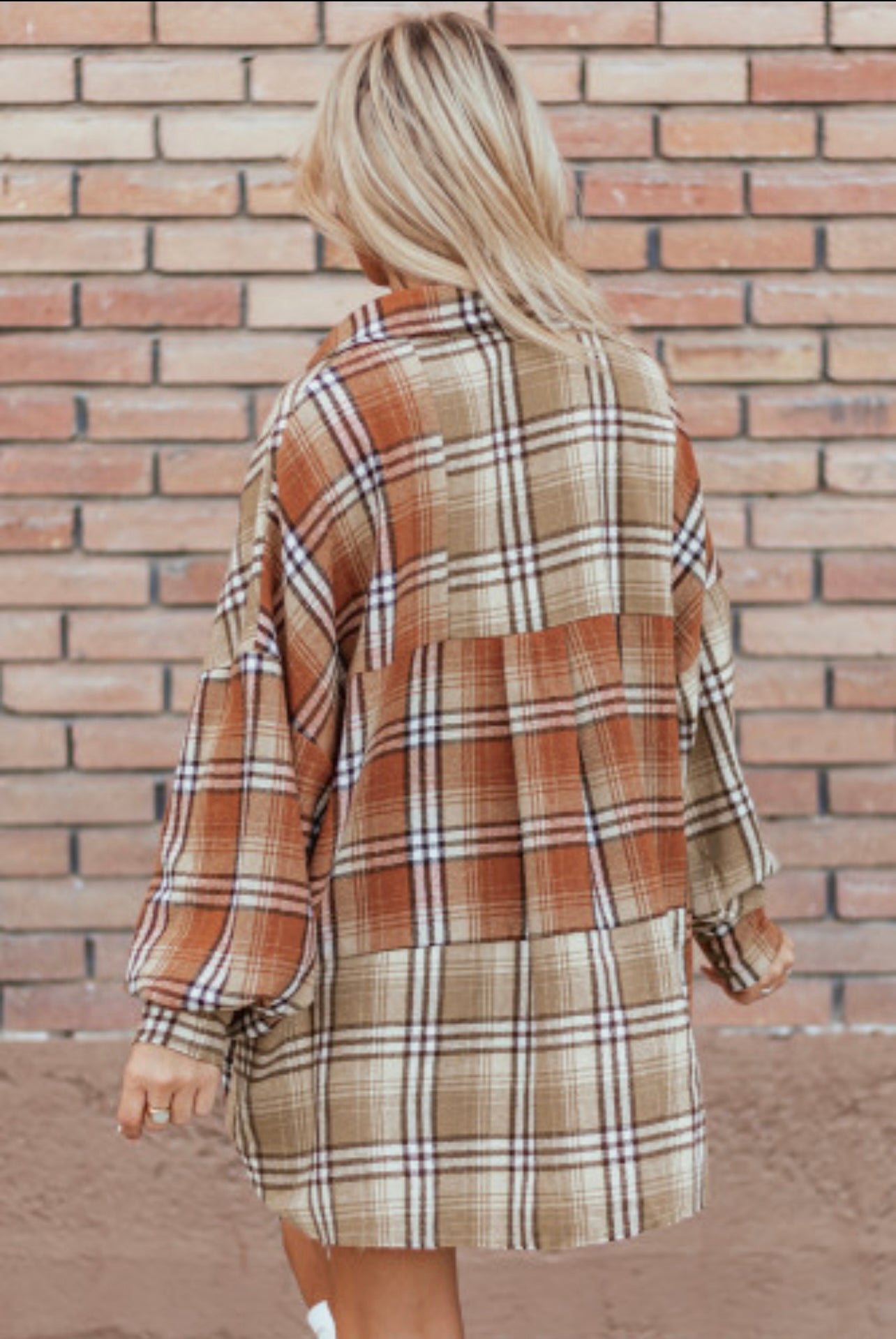 Blair plaid high low shacket