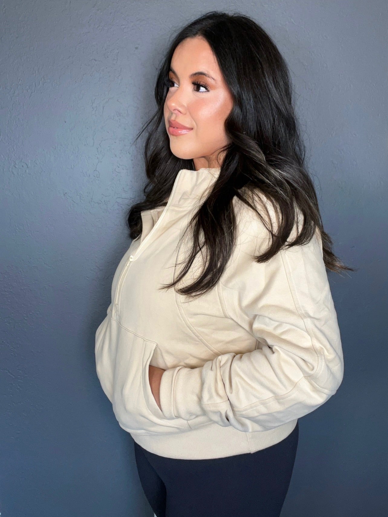 Sadie Cream Half Zip Pull Over