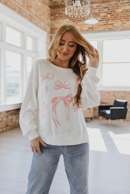 Bowknot pattern long sleeve