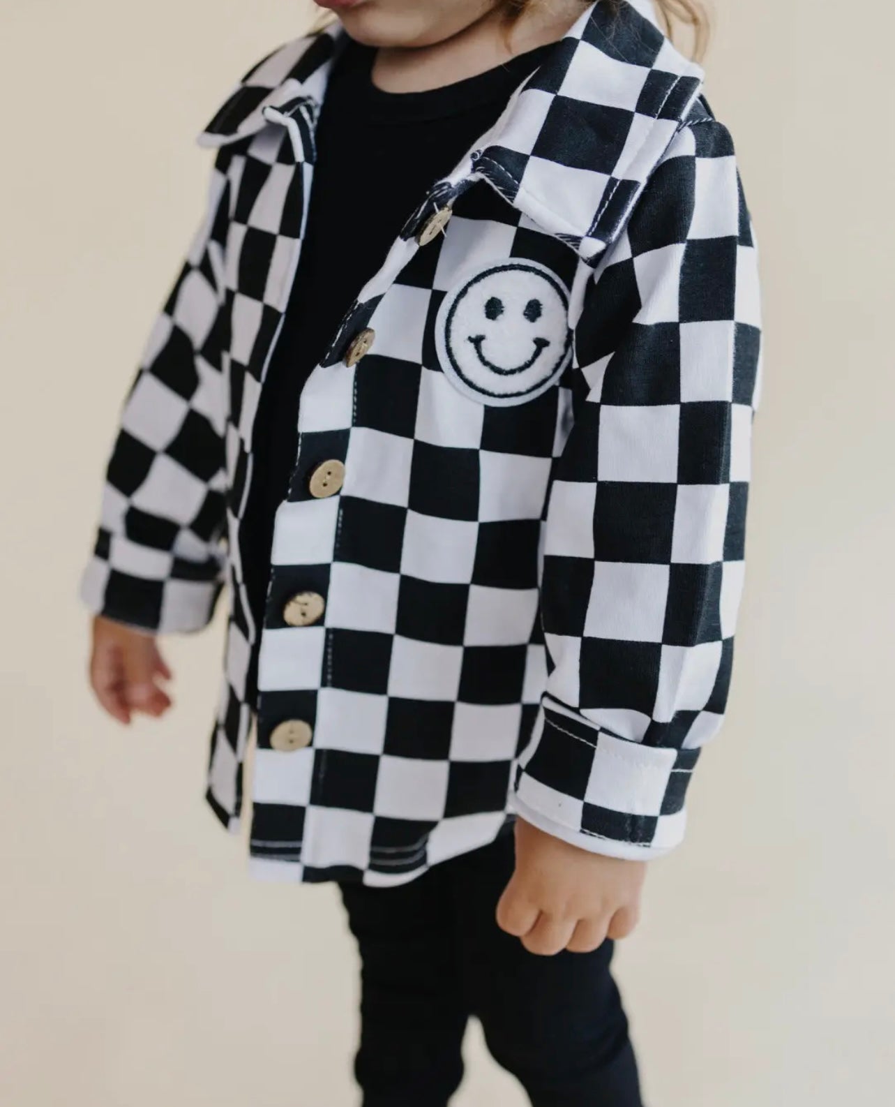 Copper Checkered Kids Unisex Shacket