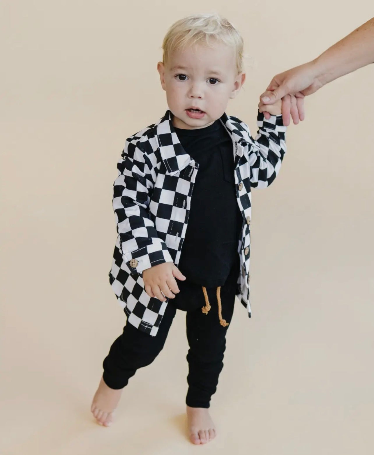 Copper Checkered Kids Unisex Shacket