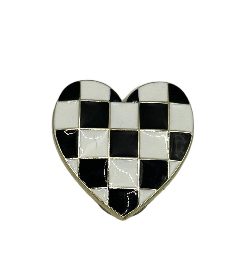 Black Checkered Heart