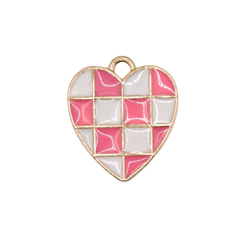 Pink Checkered Heart