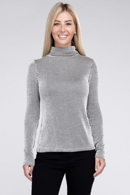 Oh So Soft - Ribbed Turtle Neck Long Sleeve Top